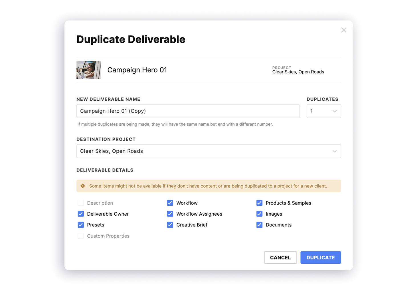 Duplicate Editorial Deliverables