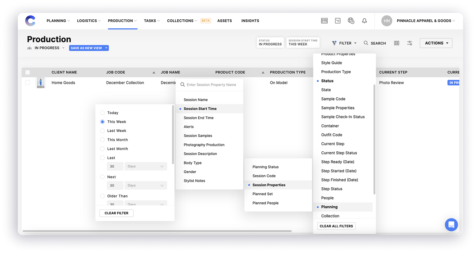 Planning Columns and Filters